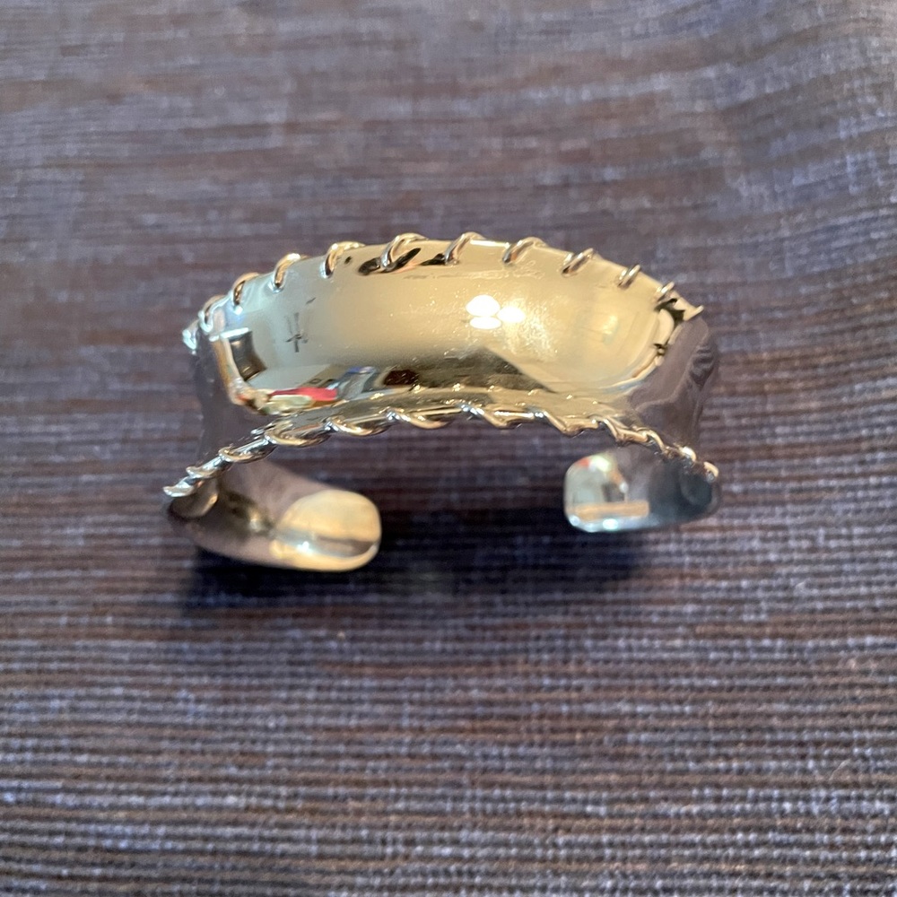 Solid .925 Sterling Silver Cuff Bracelet - image 1